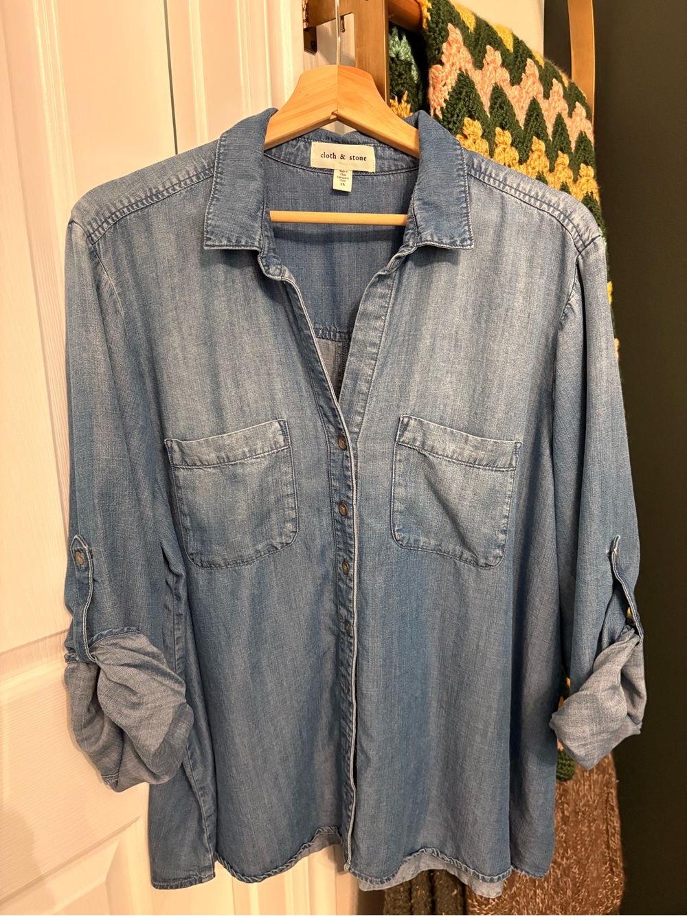 cloth & stone Medium Blue Denim Shirt